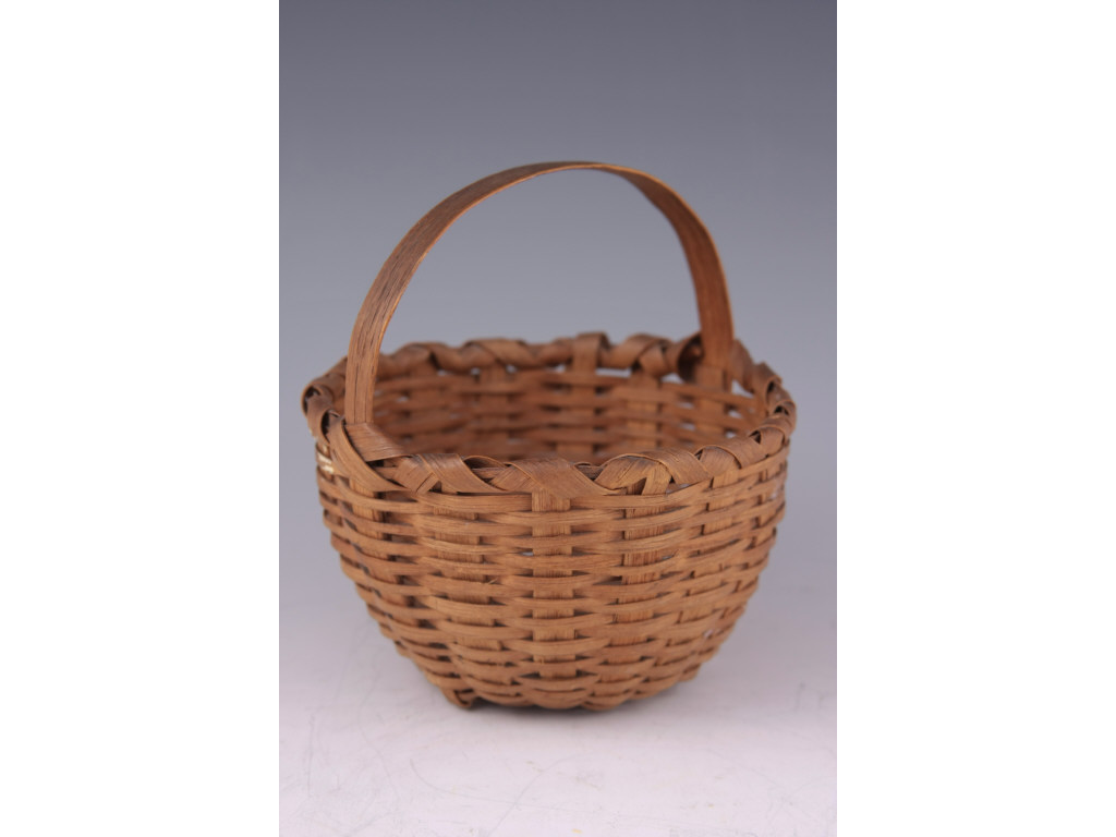 Appraisal: Antique Berry Basket early th c American one-handled form tightly