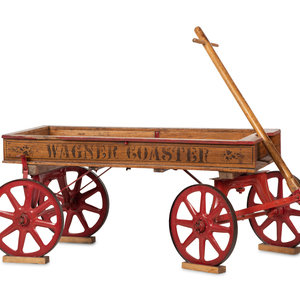 Appraisal: A 'Wagner Coaster' Wooden Advertising Wagon Wagner Mfg Co Cedar