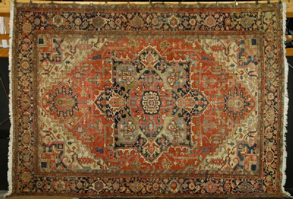 Appraisal: - Heriz Carpet Heriz carpet ' x ' Provenance From