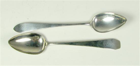 Appraisal: Two American Coin Silver Serving Spoons th Century One is