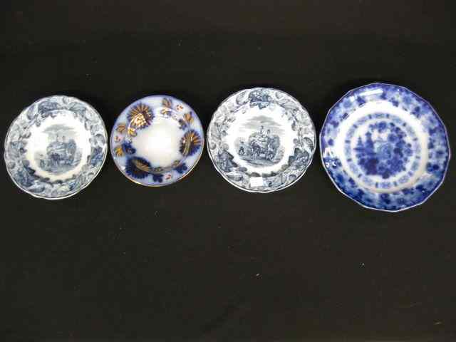 Appraisal: Early Blue White Ironstone Plates flowblue transferware '' to ''