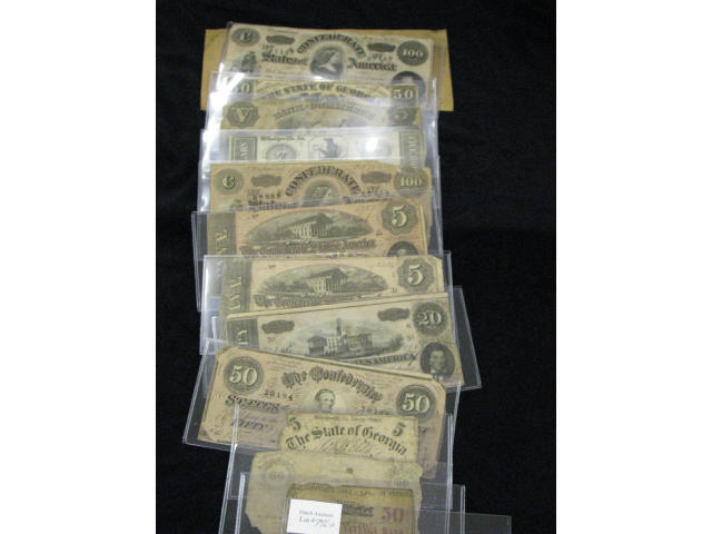 Appraisal: Confederate Paper Money Lot General Iverson's according to note includes