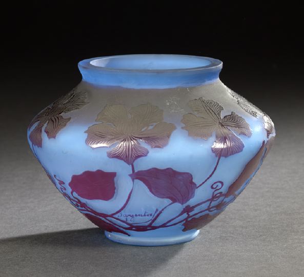 Appraisal: Good d'Argental Cameo Glass Art Nouveau Bowl first quarter th