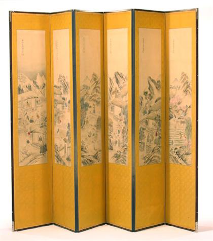 Appraisal: Korean six panel screen early th century S H foot