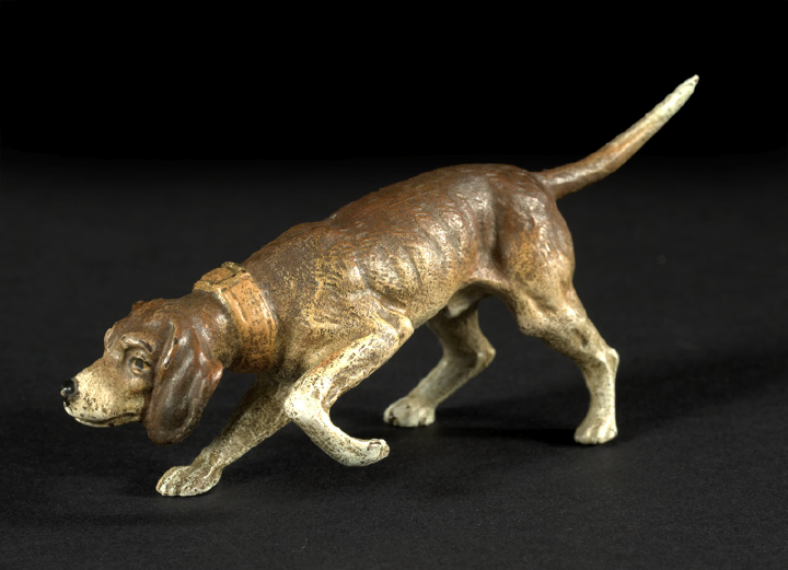 Appraisal: Good Cold-Painted Vienna Bronze Cabinet Figure of a Hunting Dog