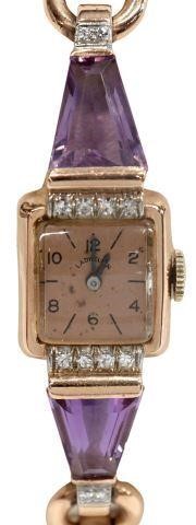 Appraisal: Estate Art Deco Retro Elgin lady's wristwatch c kt rose