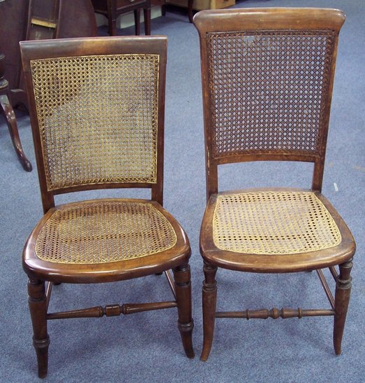 Appraisal: A th Century cane seat chair together with another similar