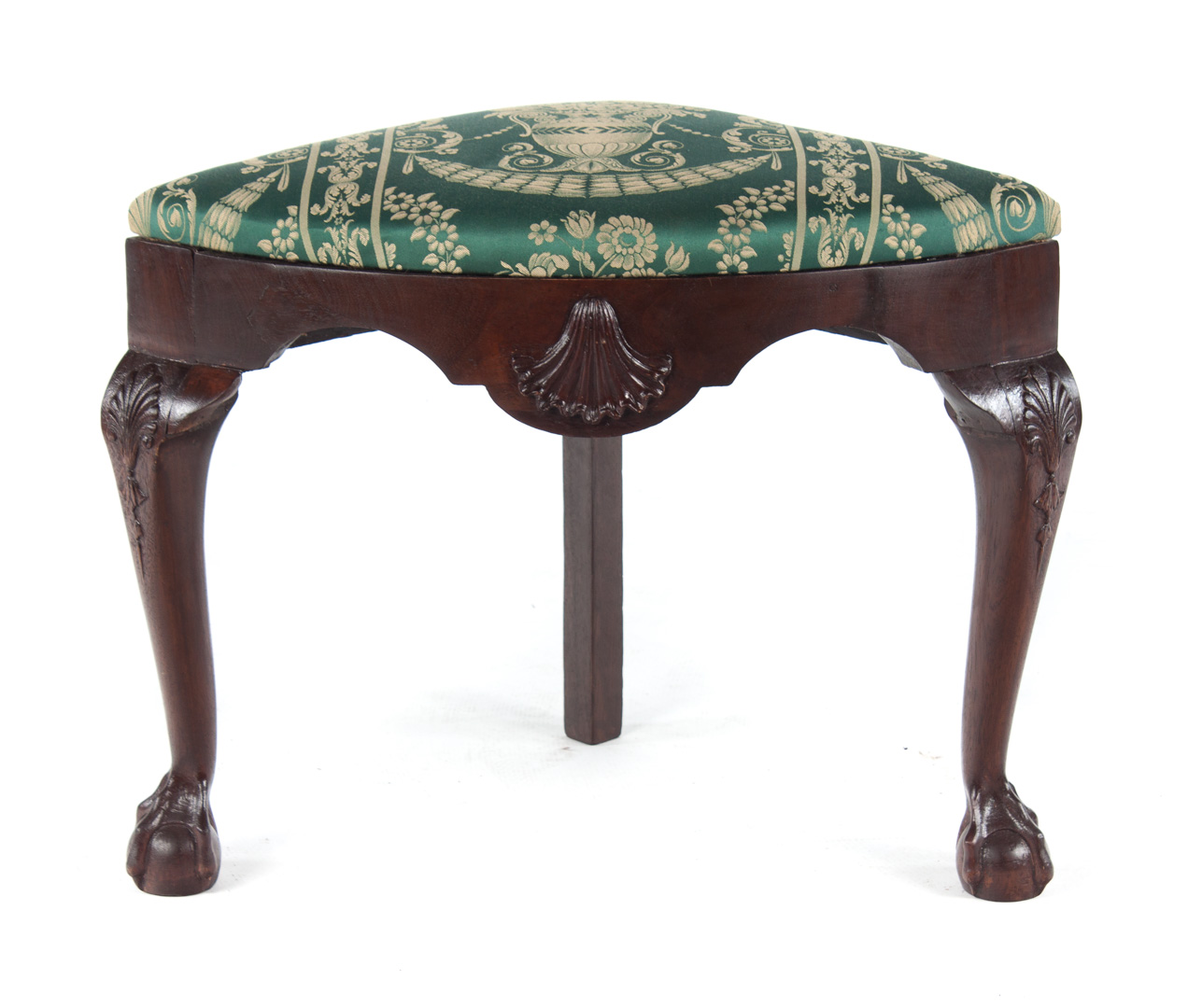 Appraisal: George II mahogany corner stool