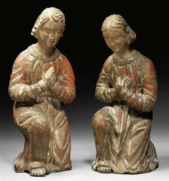 Appraisal: MARY AND JOSEPH probably Italy th century Fully carved walnut