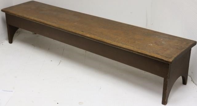 Appraisal: TH C SHAKER KNEELING BENCH PINE ORIGINALPAINTED FINISH CUT OUT