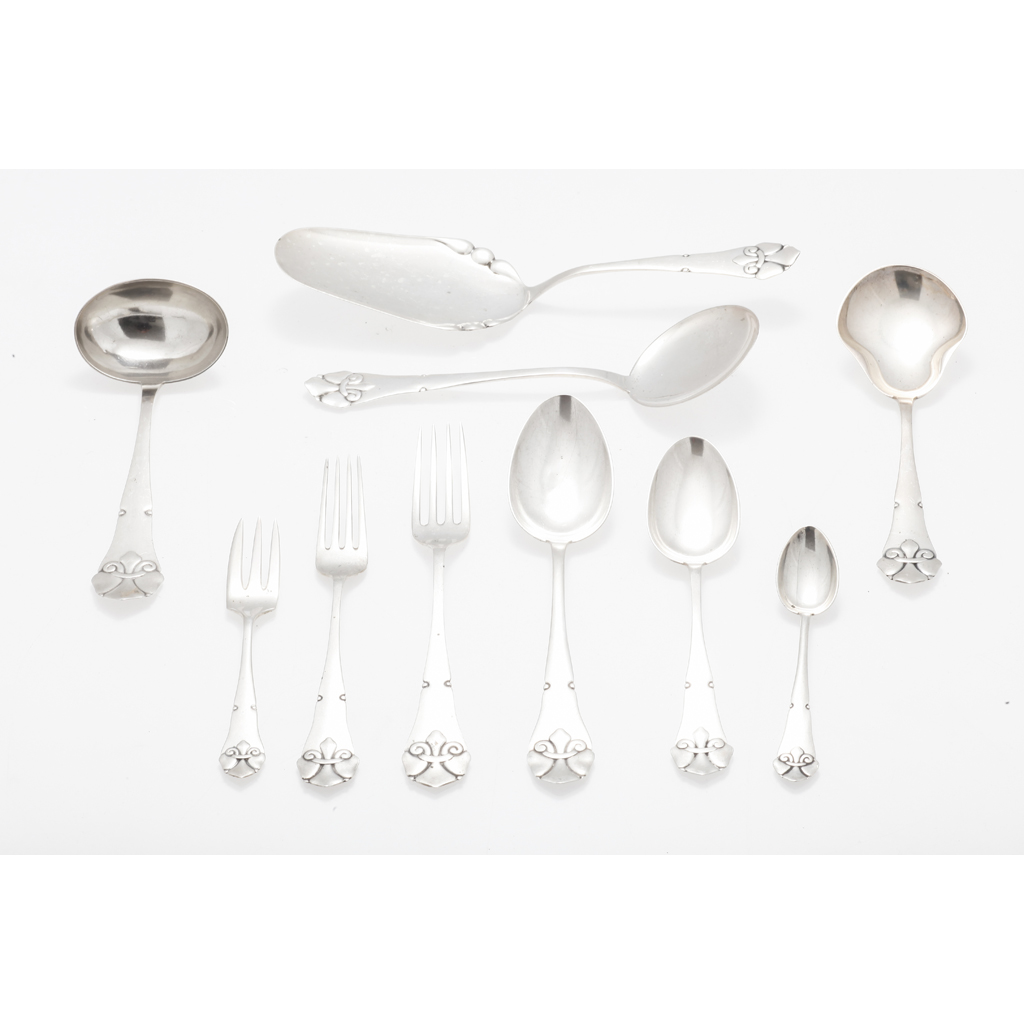 Appraisal: A part set of Scandinavian flatware comprising nine serving pieces