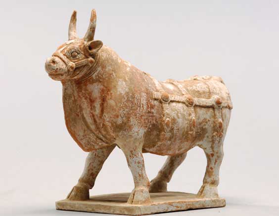 Appraisal: NORTHERN QI POTTERY BULL Very finely detailed and rare Chinese