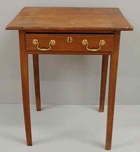 Appraisal: Southern cherry end table c with a single drawer long-leaf