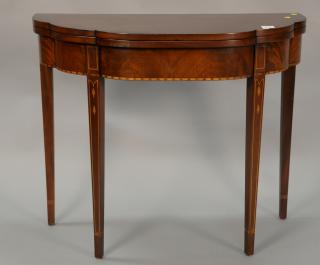 Appraisal: Henkel Harris mahogany game table ht wd dp Henkel Harris