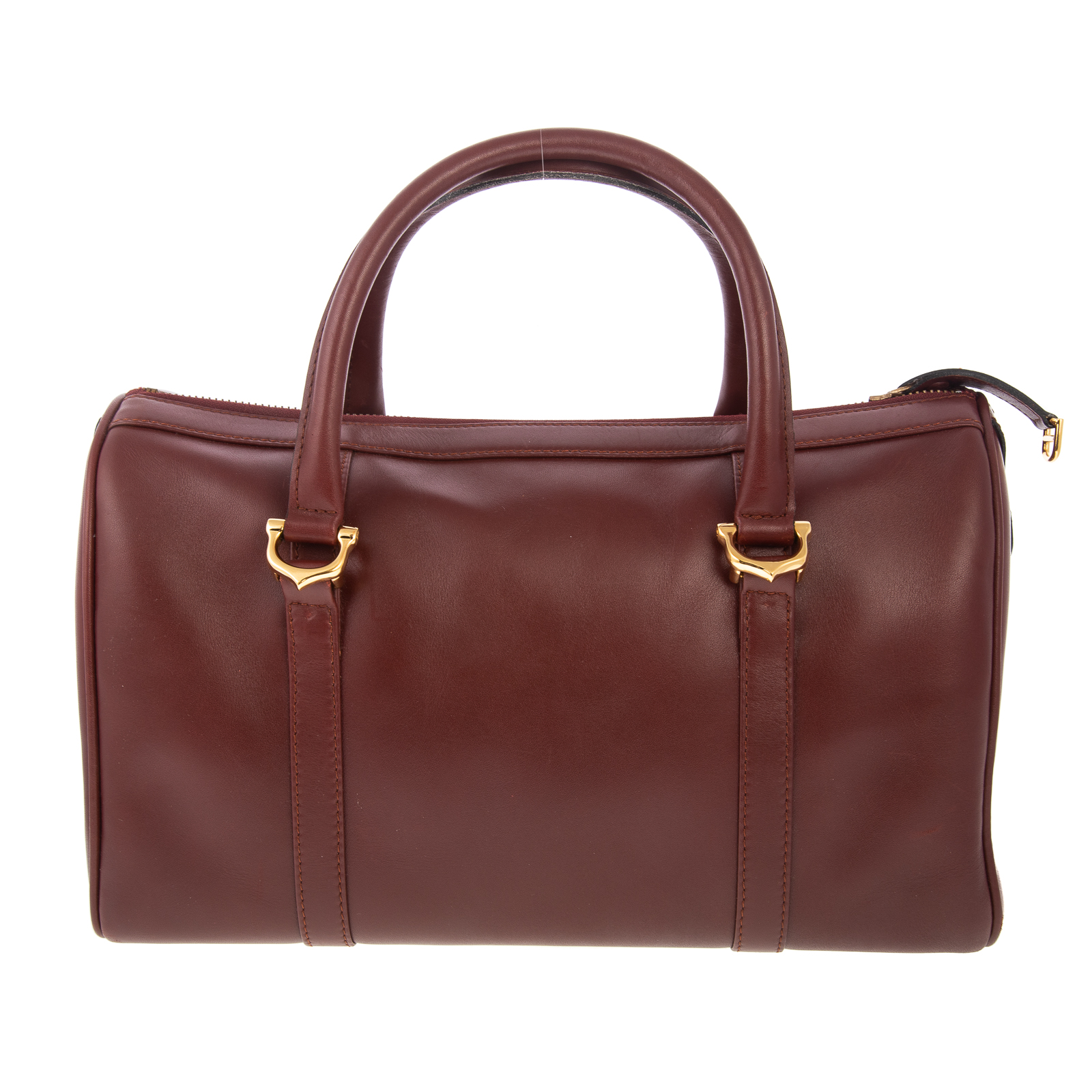 Appraisal: A CARTIER BOSTON BAG A burgundy calf leather Cartier Boston