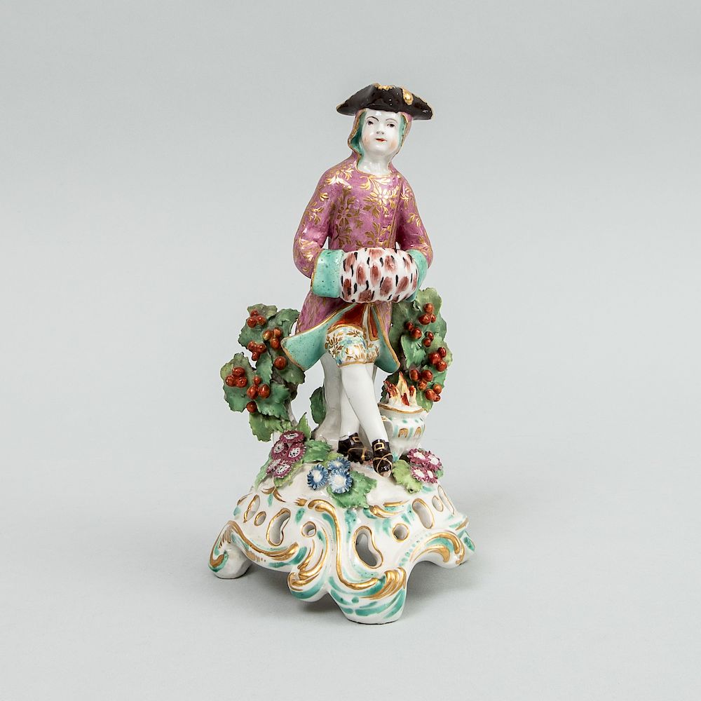 Appraisal: Chelsea Porcelain Figure Emblematic of Winter With underglaze iron red