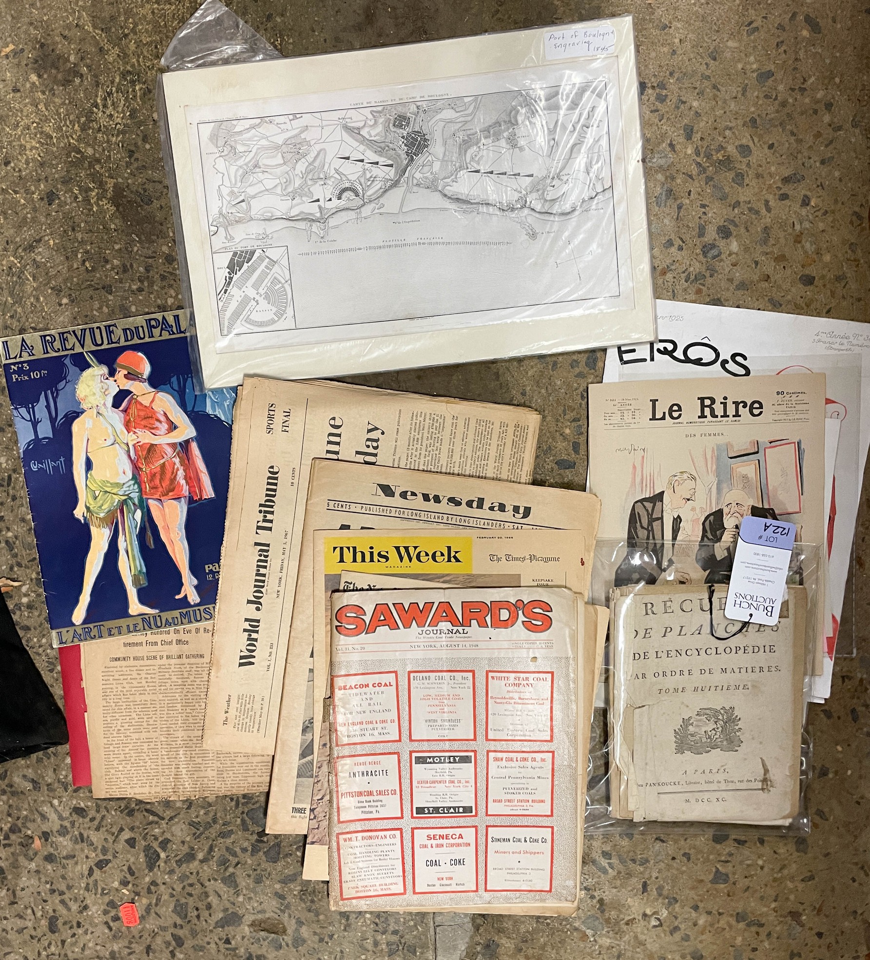 Appraisal: A lot of various ephemera including an map of Boulogne