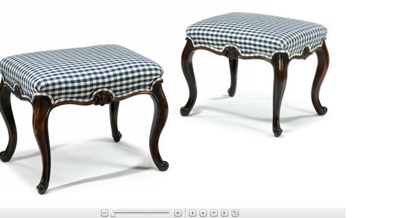 Appraisal: Pair of French Provincial walnut footstools th century