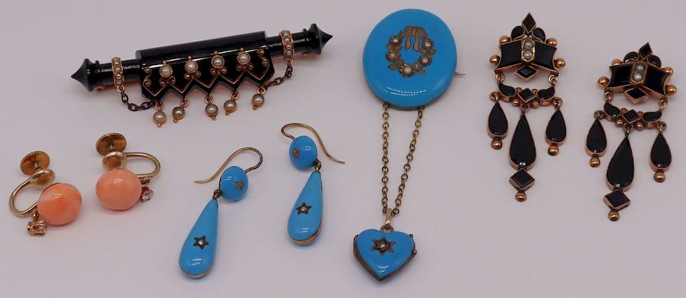 Appraisal: JEWELRY Assorted Victorian Gold Jewelry Includes a pair of salmon