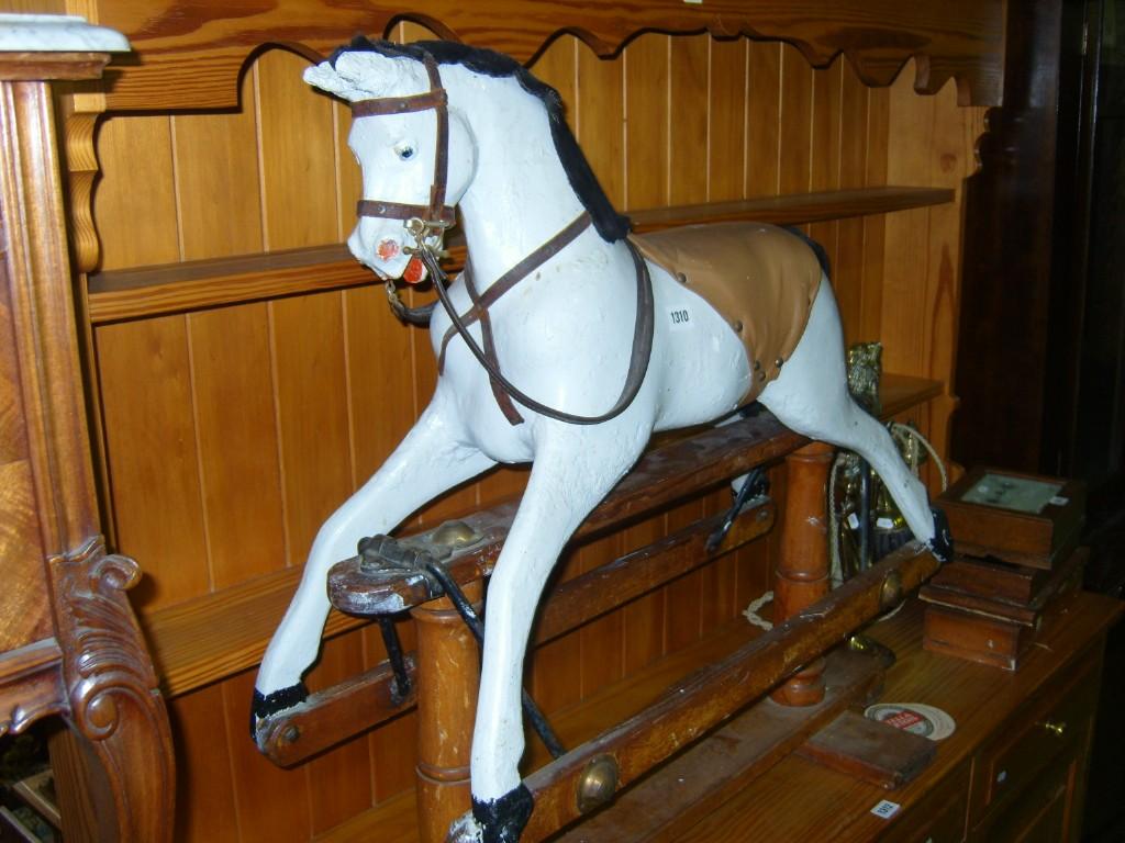 Appraisal: A Victorian painted rocking horse on pine base