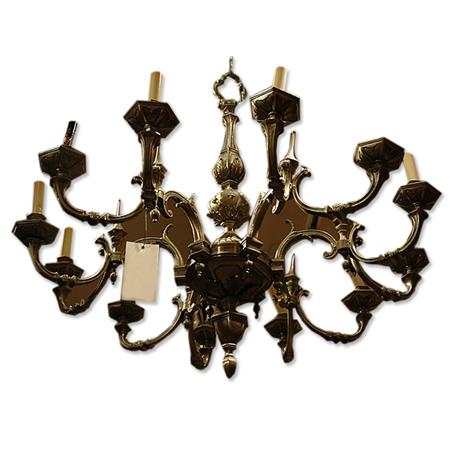 Appraisal: Baroque Style Silvered-Metal Twelve-Light Chandelier Estimate -