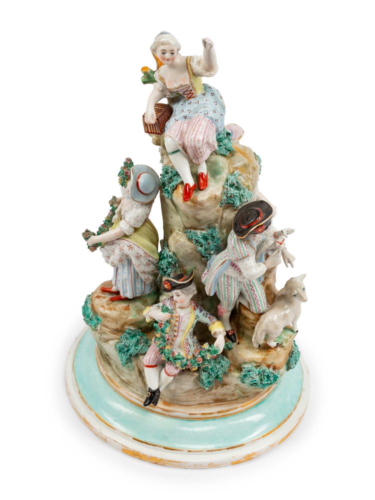 Appraisal: A Continental Porcelain Figural Group A Continental Porcelain Figural Group