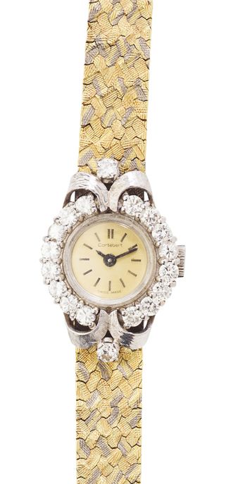 Appraisal: A ladies diamond set cocktail watch the champagne dial signed