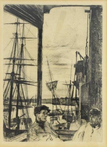 Appraisal: Framed etching on paper Rotherhithe signed in plate lower right