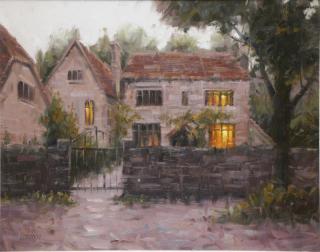 Appraisal: PAPROCKI Eugene Oil on Canvas Dusk Old Basing England Signed