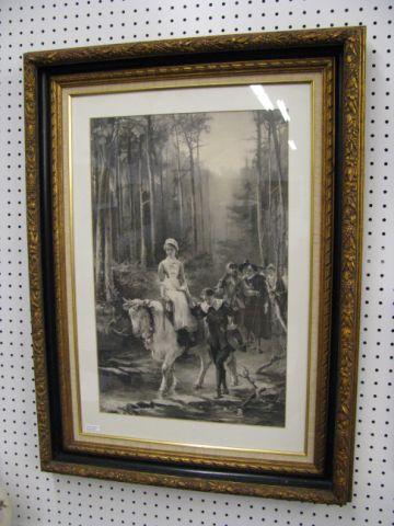 Appraisal: Fine Engraving Priscilla-The Courtship of Miles Standish beautifully framed