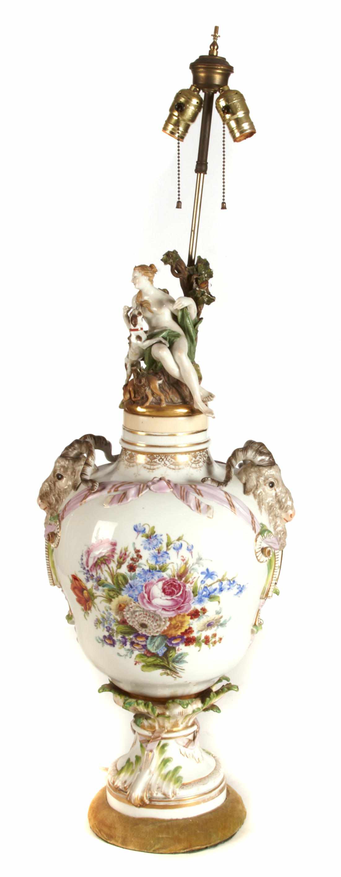 Appraisal: Property of various owners A Continental porcelain urn with later