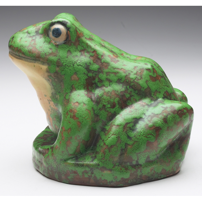 Appraisal: Weller Coppertone garden sprinkler frog marked ''w x ''h