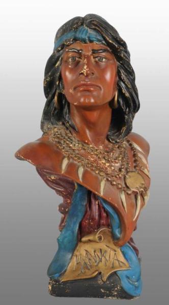 Appraisal: Chalkware Hiawatha Indian Bust Description s to s Soiling and