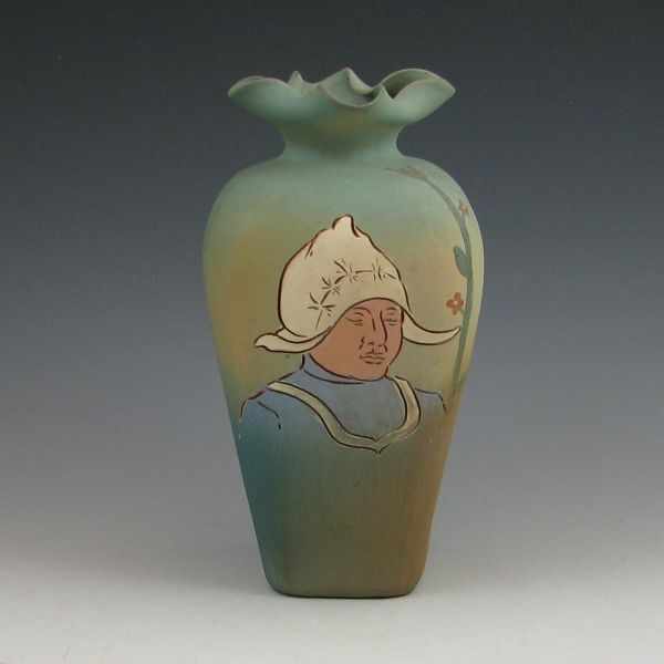 Appraisal: Weller Dickensware vase with a Dutch woman and ruffled rim