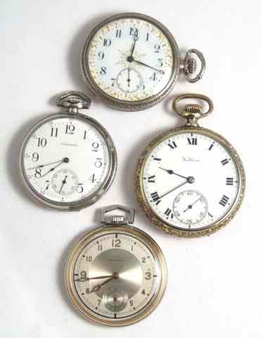 Appraisal: FOUR WALTHAM OPENFACE POCKET WATCHES model grade size jewels c