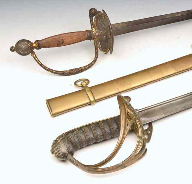 Appraisal: A TH CENTURY OFFICER'S DRESS SWORD with pierced hilt and