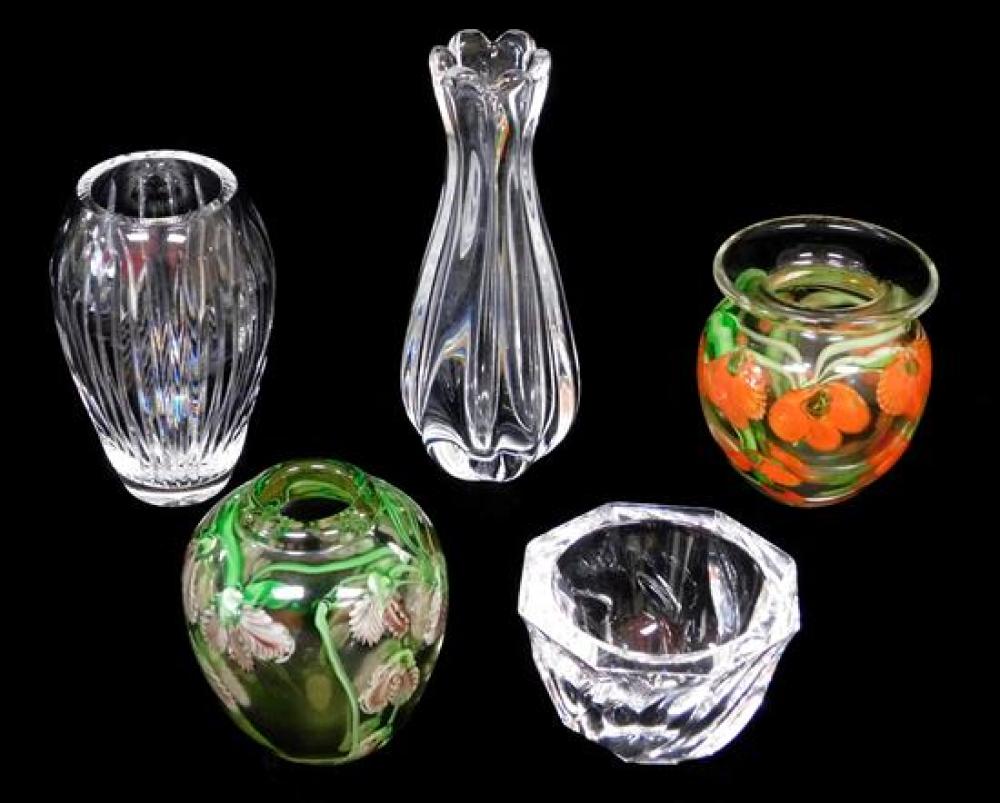 Appraisal: GLASS Orrefors Waterford etc five pieces including Orrefors bulb vase