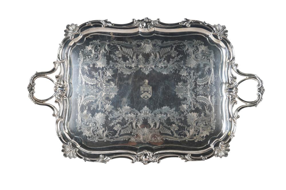 Appraisal: VICTORIAN SHEFFIELD PLATE BUTLER'S TRAY th century mark of Roberts