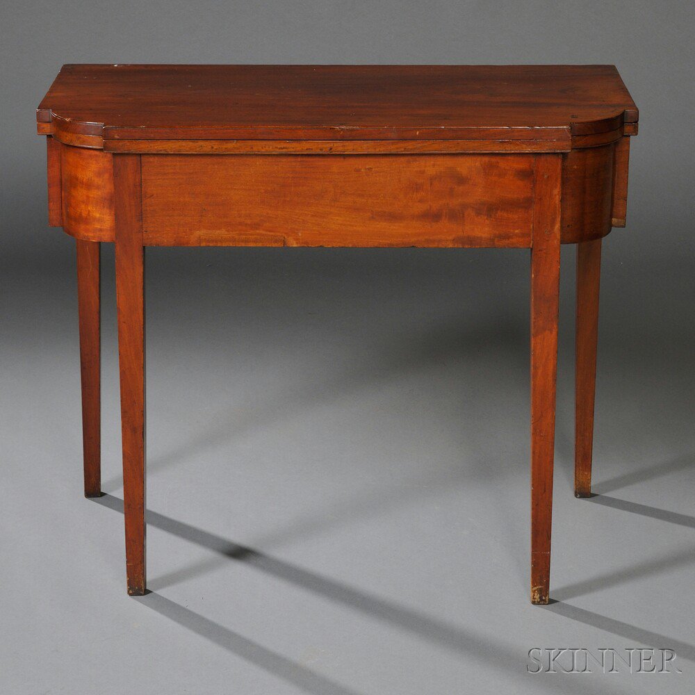 Appraisal: Federal Mahogany Card Table Jeremiah Haines dated the rectangular top