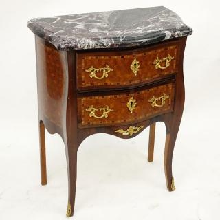 Appraisal: Early th Century Louis XV Style Parquetry Inlaid Marble Top