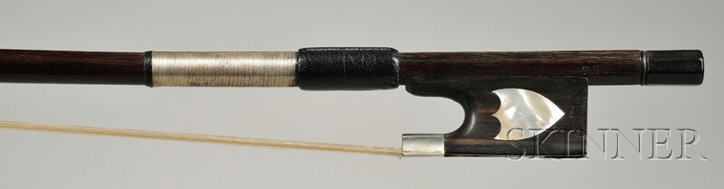 Appraisal: English Nickel Mounted Violoncello Bow Thomas Tubbs the round stick