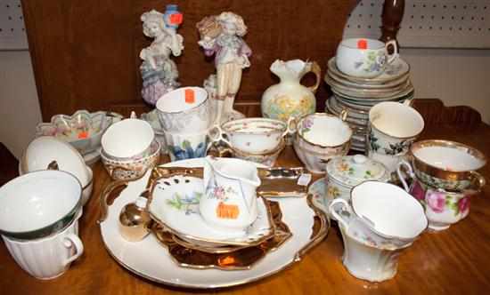 Appraisal: Assortment of porcelain and ceramic articles including teacups and saucers