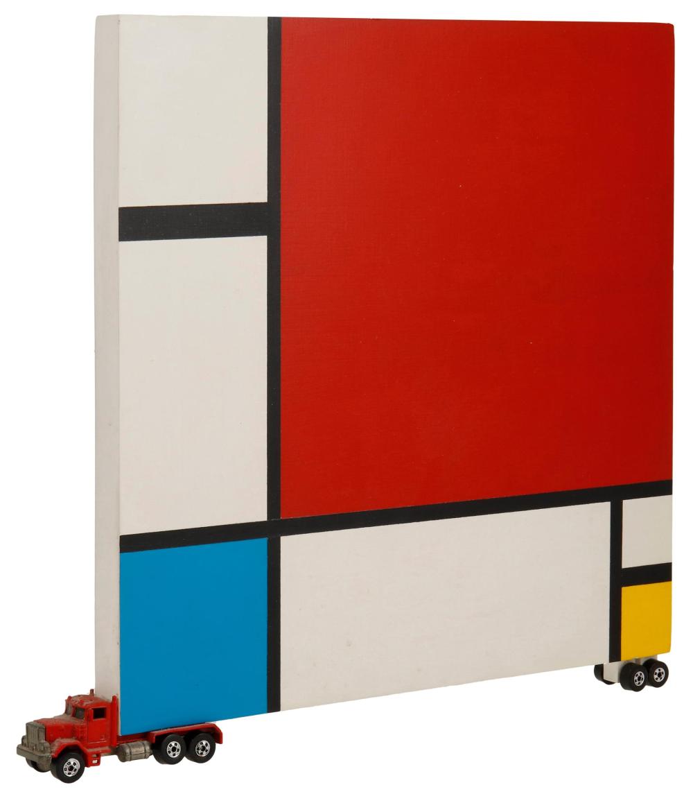 Appraisal: Bruce Houston b Los Angeles CA Untitled Mondrian Truck Oil