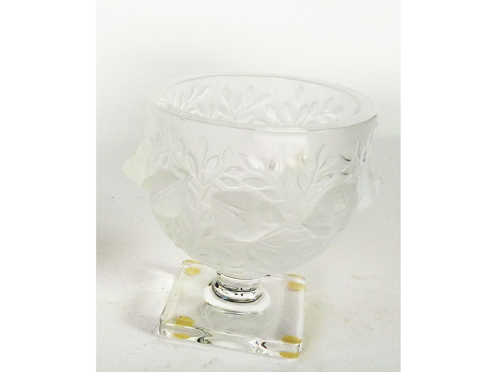 Appraisal: A LALIQUE 'ELISABETH' FROSTED GLASS VASE goblet form raised on