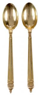 Appraisal: Two Tiffany kt Yellow Gold Demitasse Spoons American - reeded