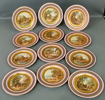 Appraisal: - Set of twelve Royal Vienna service plates with hand