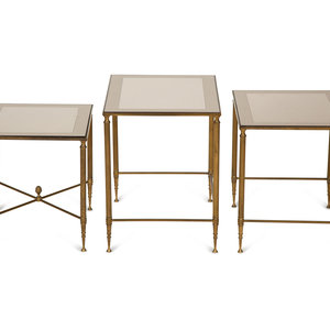 Appraisal: A Set of Three Gilt Metal Nesting Tables in the