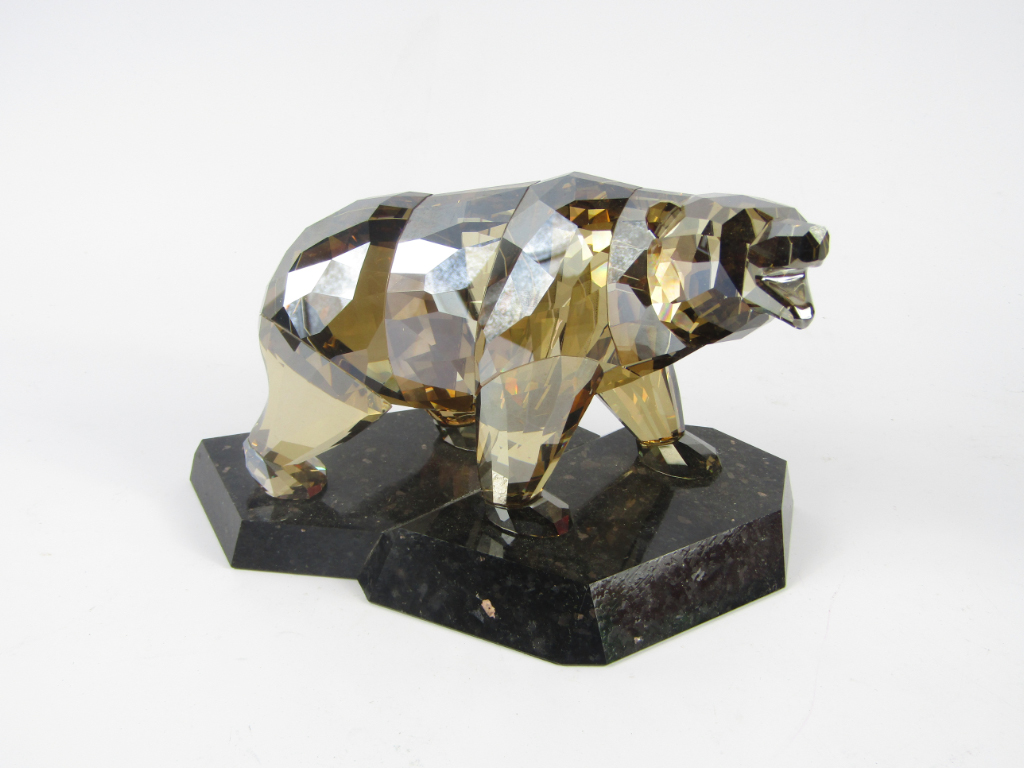 Appraisal: A Swarovski crystal model of a bear designed by Anton