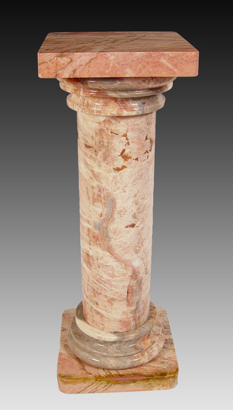 Appraisal: PINK MARBLE PEDESTAL part pedestal measures '' high x ''