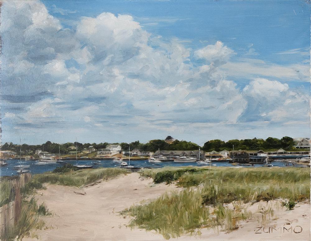 Appraisal: LORI ZUMMO NANTUCKET TH CENTURY NANTUCKET HARBOR SCENE OIL ON